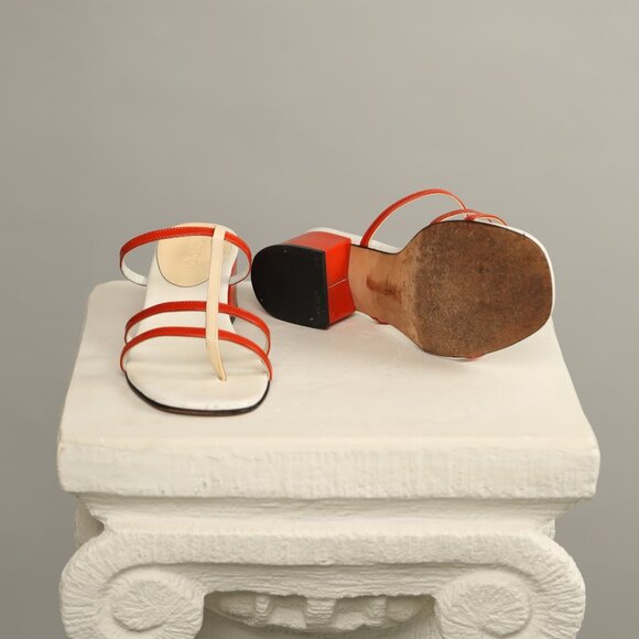 Rare GUCCI Orange-White Sandals - Picture 8 of 13